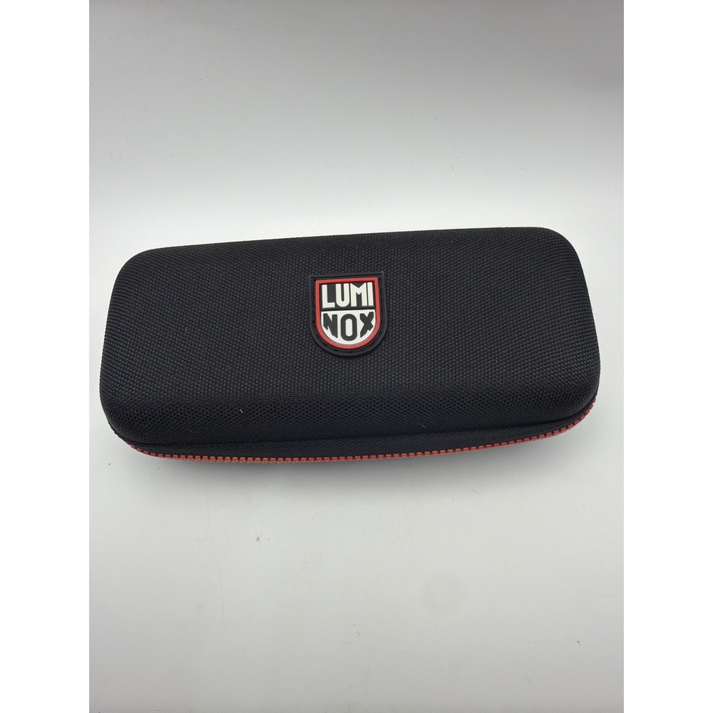 Luminox Black Hardshell Watch Travel Case Red Zipper Storage Box